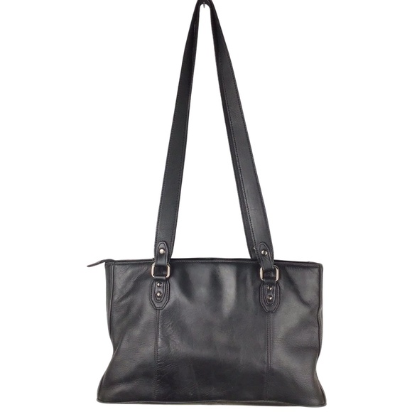 Italian Leather Black Tote Bag - Picture 1 of 16